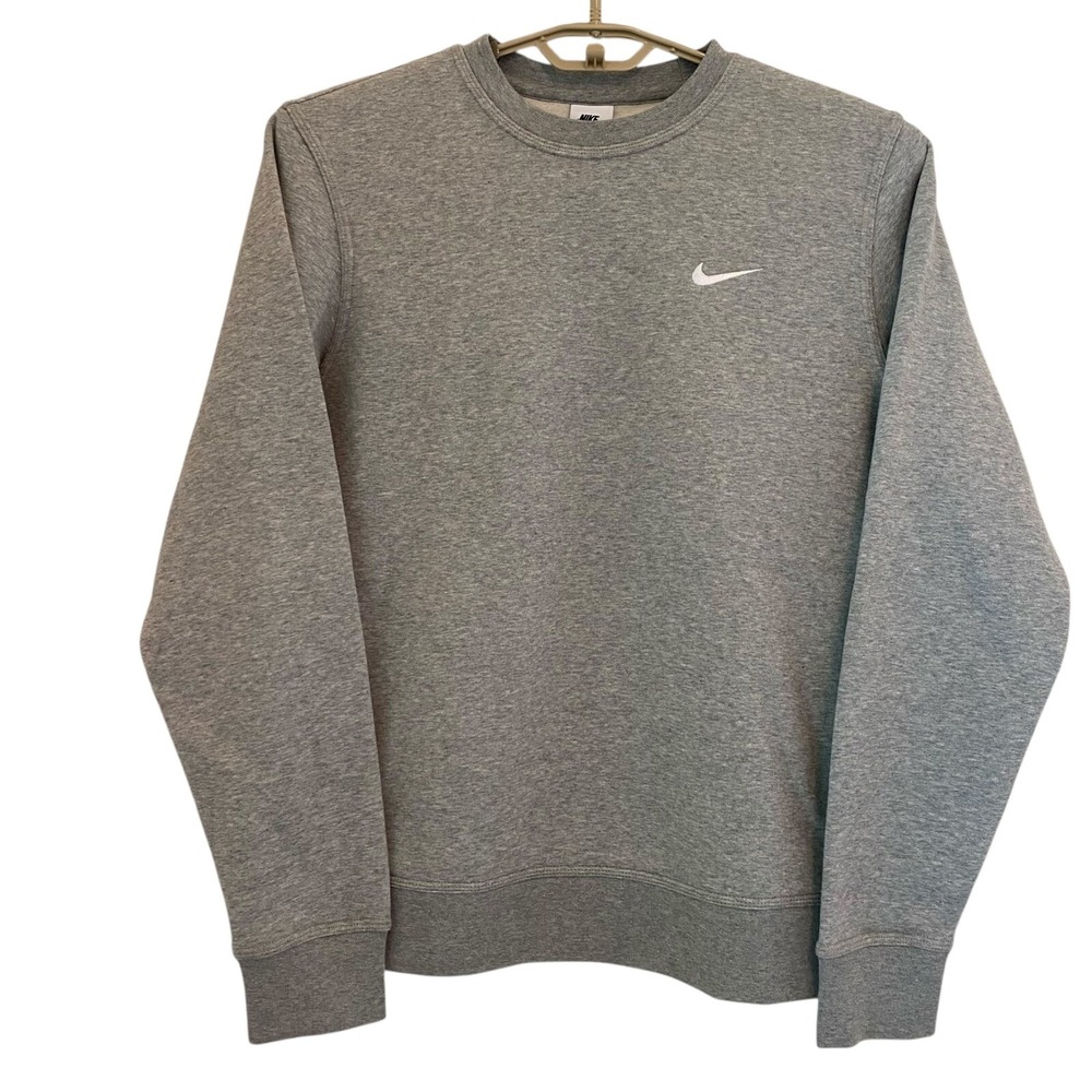 Nike Men's Grey Solo Swoosh Soft Fleece Crew Sweatshirt‎ 611467-063 Medium